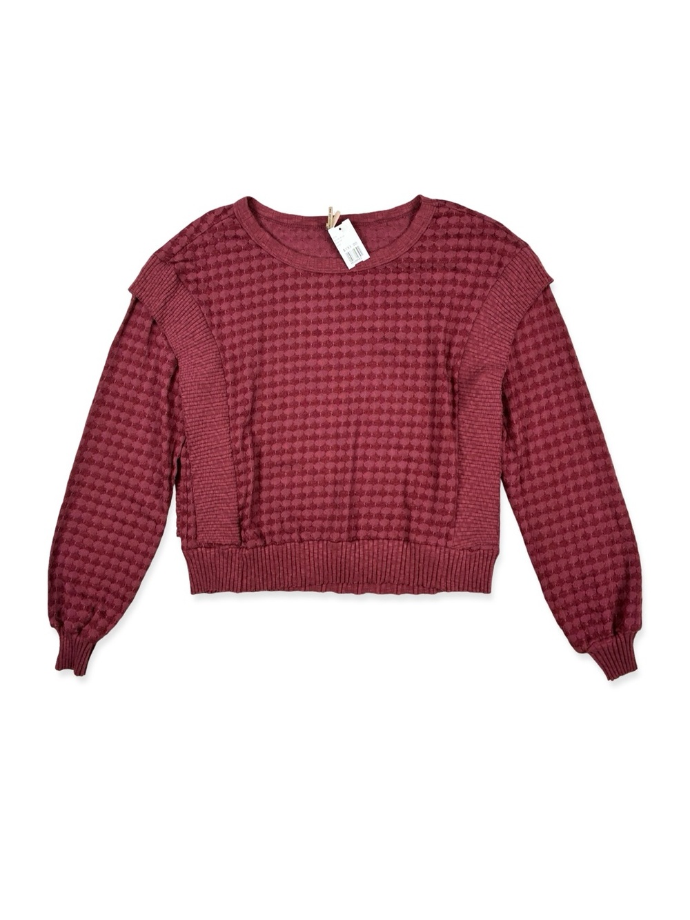 Pete Collection Burgundy Wine Sweater
